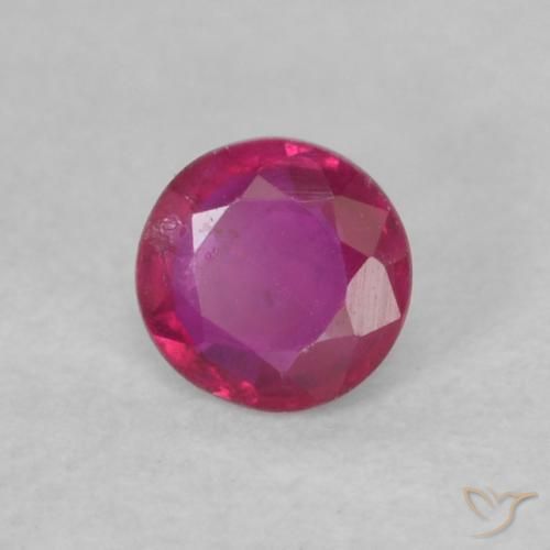 Rubí Rojo rosado natural de 0.14 ct, Redondo, VS