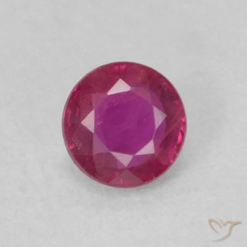 0.20ct Natural Rojo rosado Rubí, Redondo, VS