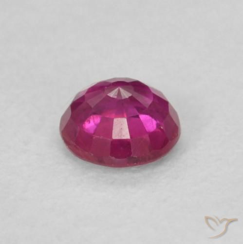 Rubí Rojo rosado natural de 0.20 ct, Redondo, VS