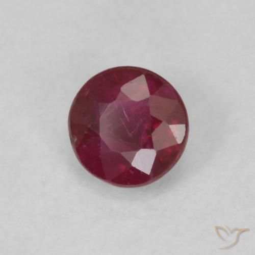 Rubí Rojo oscuro natural de 0.32 ct, Redondo, VS
