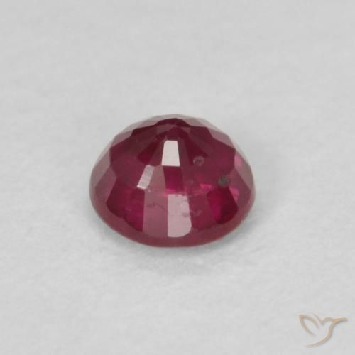 Rubí Rojo oscuro natural de 0.32 ct, Redondo, VS