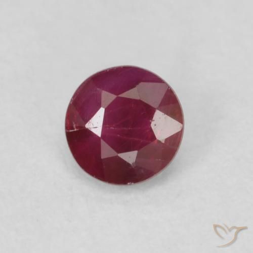 0.28ct Natural Rojo oscuro Rubí, Redondo, SI