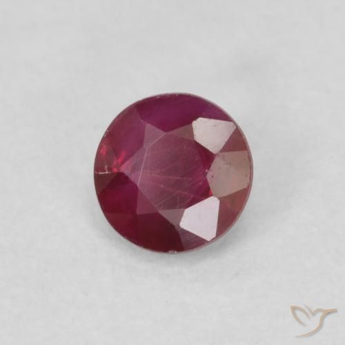 Rubí Rojo oscuro natural de 0.28 ct, Redondo, SI