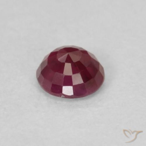 Rubí Rojo oscuro natural de 0.28 ct, Redondo, SI