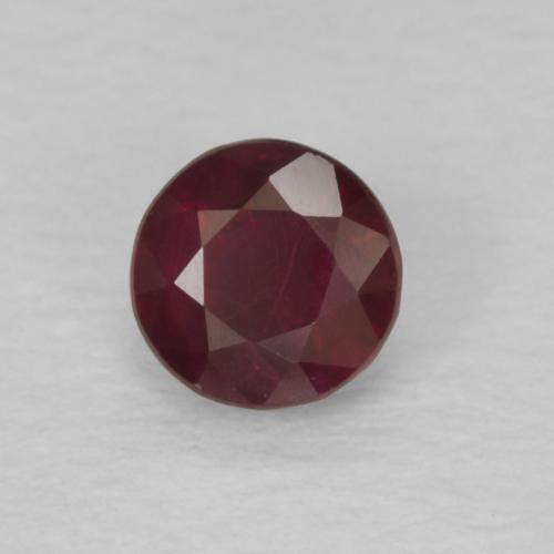 Rubí Rojo oscuro natural de 0.29 ct, Redondo, SI