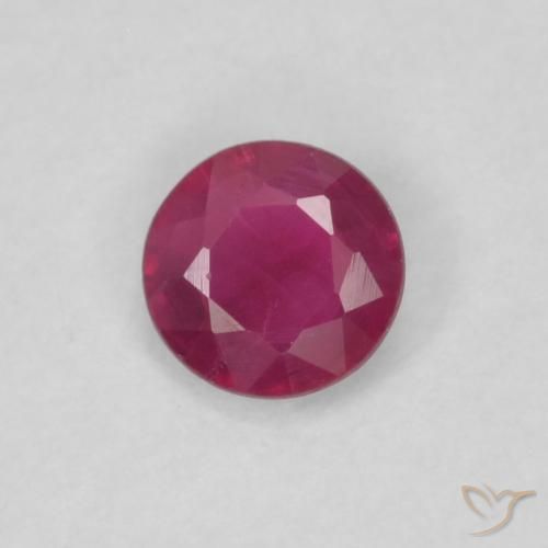 Rubí Rojo rosado natural de 0.24 ct, Redondo, SI