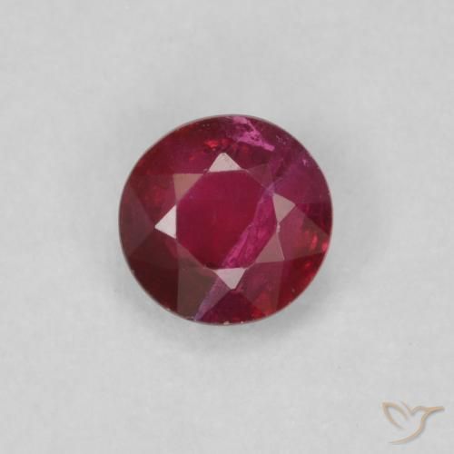 0.27ct Natural Rojo oscuro Rubí, Redondo, VS