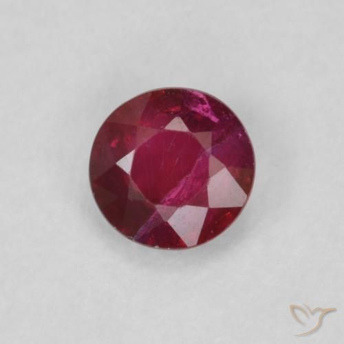 Rubí Rojo oscuro natural de 0.27 ct, Redondo, VS