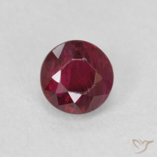 0.33ct Natural Rojo vino Rubí, Redondo, VS
