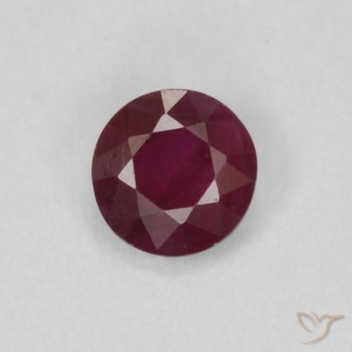 0.25ct Natural Rojo vino Rubí, Redondo, VS