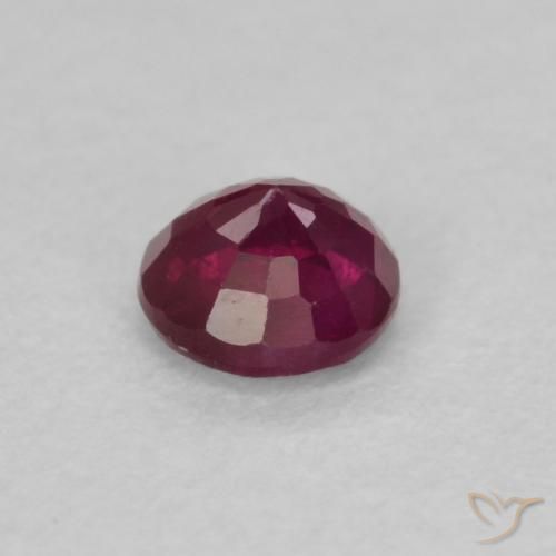Rubí Rojo oscuro natural de 0.32 ct, Redondo, VS