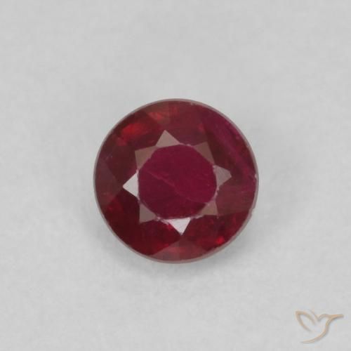 0.30ct Natural Rojo oscuro Rubí, Redondo, VS