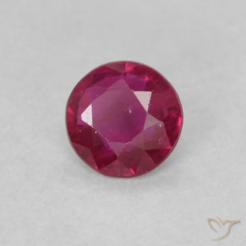 Rubí Rojo rosado natural de 0.16 ct, Redondo, VS