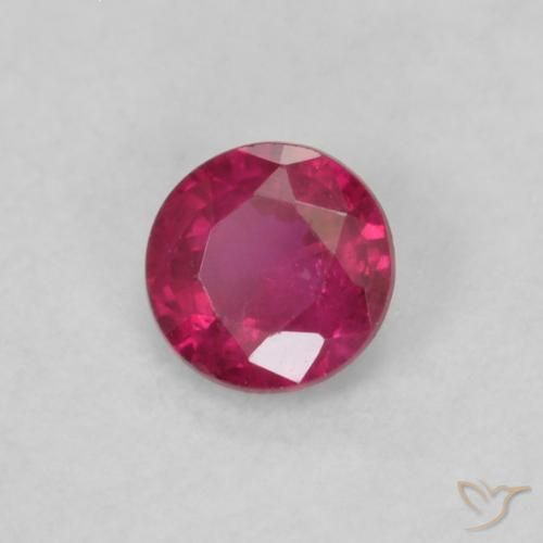 Rubí Rojo rosado natural de 0.17 ct, Redondo, VS