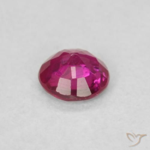 Rubí Rojo rosado natural de 0.17 ct, Redondo, VS