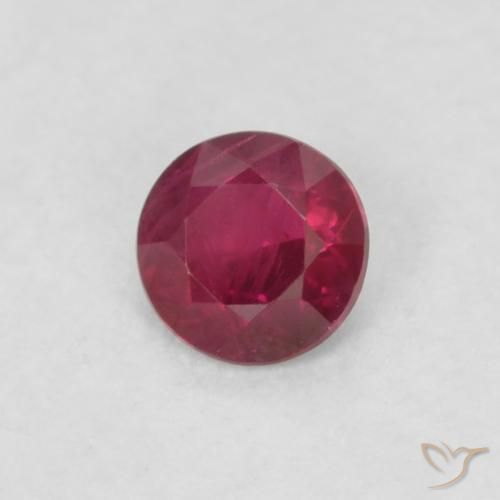 Rubí Rojo vino intenso natural de 0.16 ct, Redondo, VS