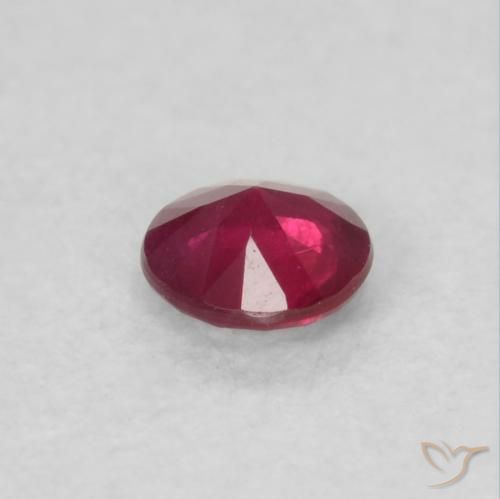 Rubí Rojo vino intenso natural de 0.16 ct, Redondo, VS