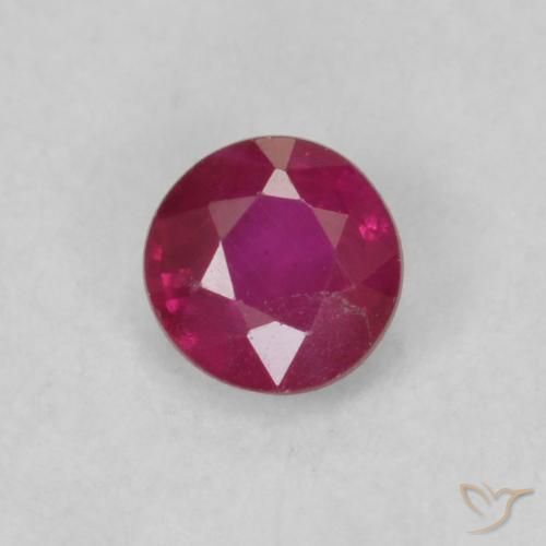 0.20ct Natural Rojo rosado Rubí, Redondo, VS
