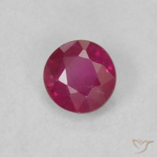 Rubí Rojo rosado natural de 0.20 ct, Redondo, VS