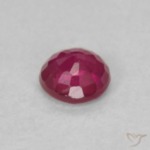 Rubí Rojo rosado natural de 0.20 ct, Redondo, VS