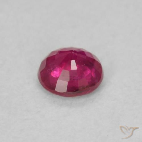 Rubí Rojo rosado natural de 0.19 ct, Redondo, VS