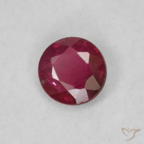 Rubí Rojo vino intenso natural de 0.16 ct, Redondo, VS