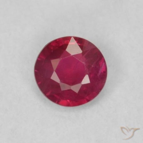 0.19ct Natural Carmesí intenso Rubí, Redondo, VS