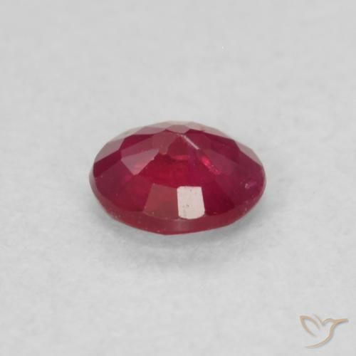 Rubí Carmesí intenso natural de 0.19 ct, Redondo, VS