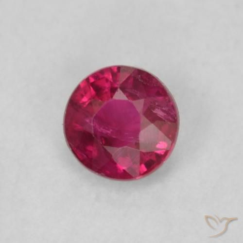 Rubí Rojo rosado natural de 0.20 ct, Redondo, VS