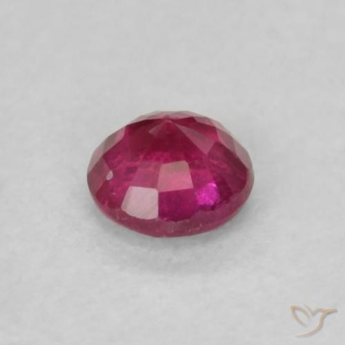 Rubí Rojo rosado natural de 0.20 ct, Redondo, VS