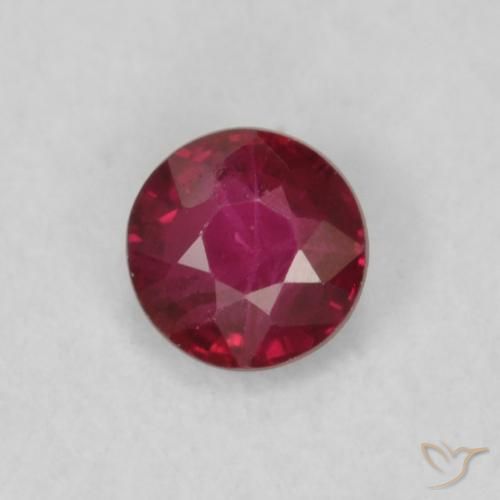 0.20ct Natural Rojo oscuro Rubí, Redondo, VS