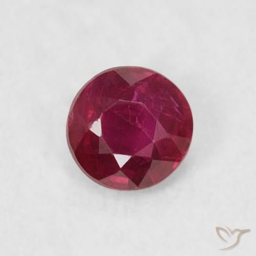 0.21ct Natural Rojo oscuro Rubí, Redondo, VS
