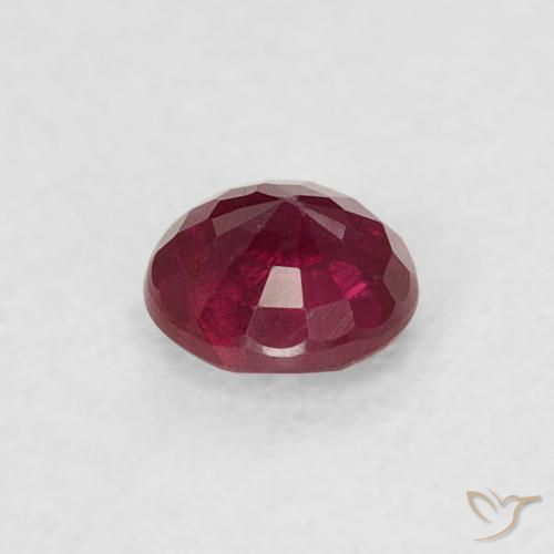 Rubí Rojo oscuro natural de 0.21 ct, Redondo, VS