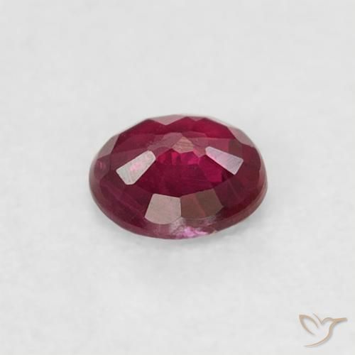 Rubí Rojo oscuro natural de 0.18 ct, Redondo, VS-SI