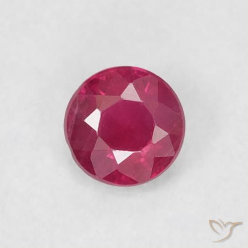 0.19ct Natural Rojo rosado Rubí, Redondo, VS