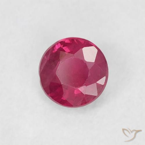 Rubí Rojo rosado natural de 0.19 ct, Redondo, VS