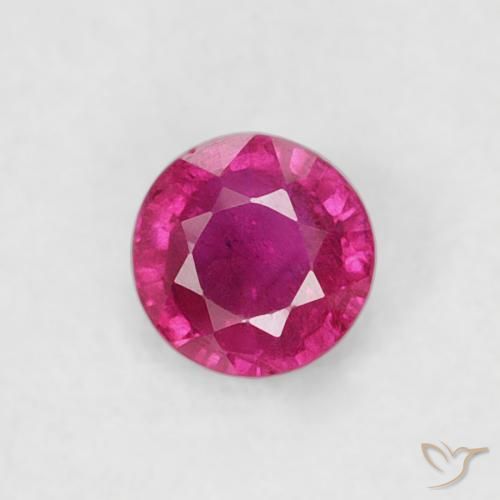 0.22ct Natural Rojo rosado Rubí, Redondo, VS