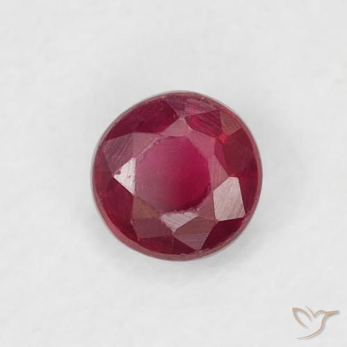 Rubí Rojo oscuro natural de 0.23 ct, Redondo, VS