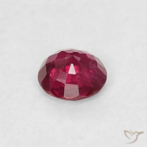 Rubí Rosado rojizo intenso natural de 0.17 ct, Redondo, VS
