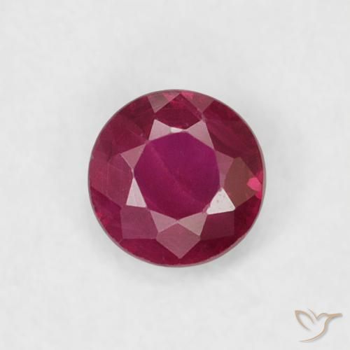 0.20ct Natural Rojo vino intenso Rubí, Redondo, VS-SI