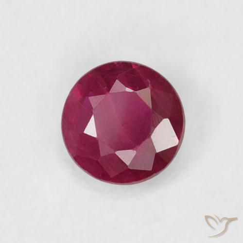 Rubí Rojo vino intenso natural de 0.20 ct, Redondo, VS-SI