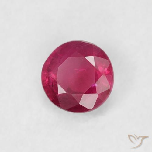 Rubí Rojo rosado natural de 0.20 ct, Redondo, SI