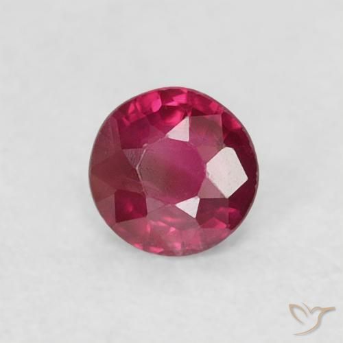 Rubí Medium Dark-Red natural de 0.19 ct, Redondo, VS