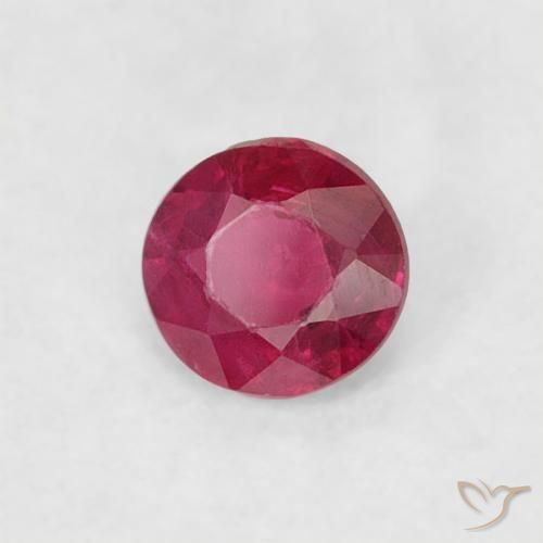 Rubí Rojo rosado natural de 0.18 ct, Redondo, VS-SI