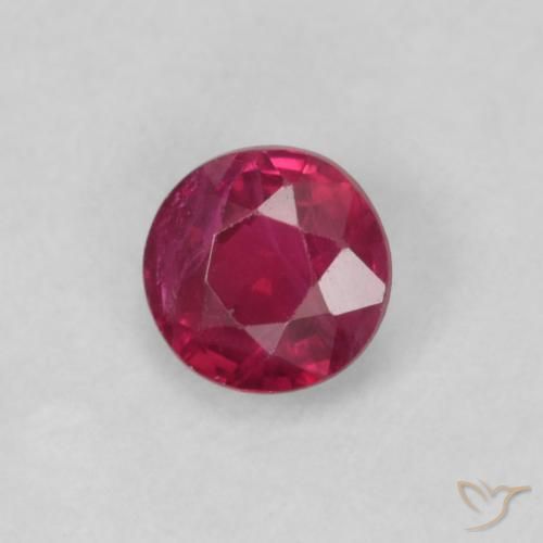 Rubí Medium Dark-Red natural de 0.21 ct, Redondo, VS