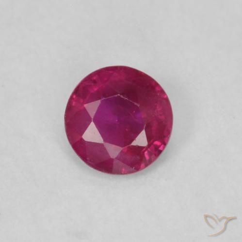 0.17ct Natural Rojo claro Rubí, Redondo, VS
