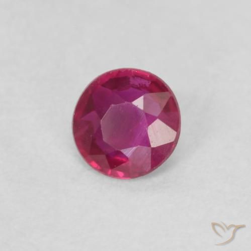 Rubí Rojo rosado natural de 0.16 ct, Redondo, VS