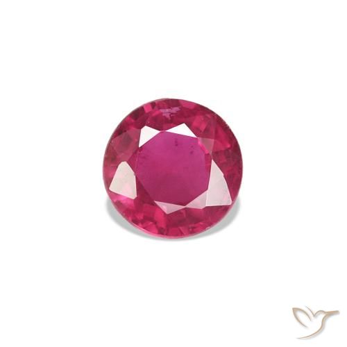 Rubí Rojo rosado natural de 0.16 ct, Redondo, VS