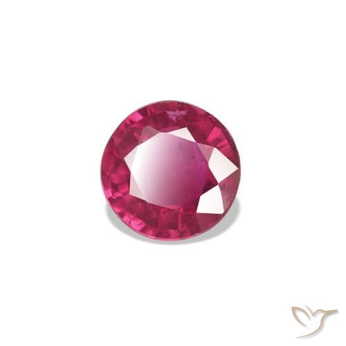 Rubí Rojo rosado natural de 0.16 ct, Redondo, VS
