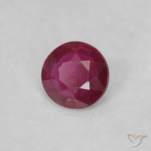 Rubí Rojo oscuro natural de 0.17 ct, Redondo, VS